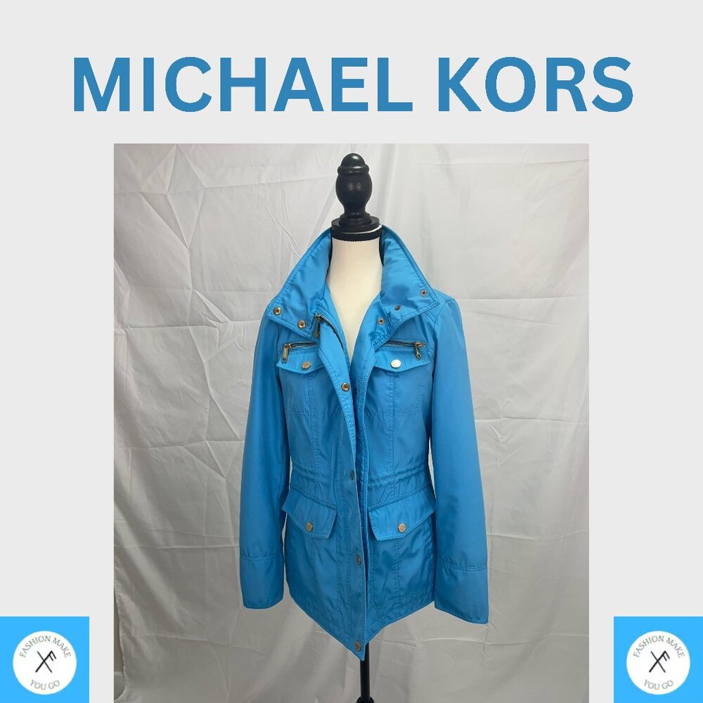MICHAEL KORS blue jacket for women stylish luxuries designer elegant